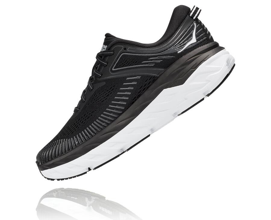 Tenis Hoka One One Mujer Negros/Blancos - Bondi 7 - EPDT31486